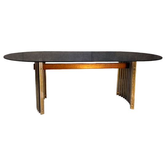 Wallace Furniture Dining Table Australia, Circa 1980s Aged Brass