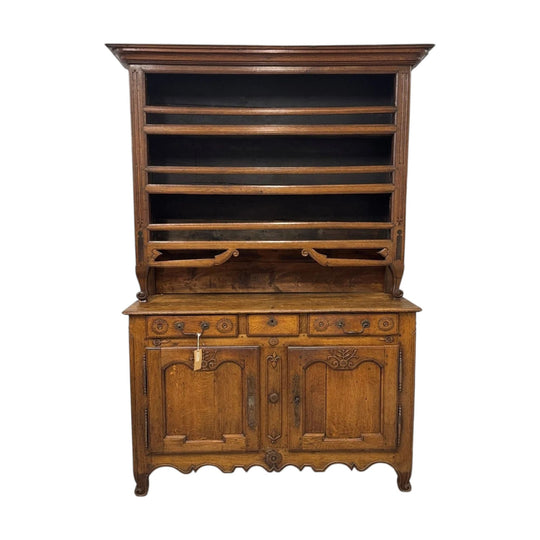 French Louis XV Style Walnut Buffet Or Vaisselier