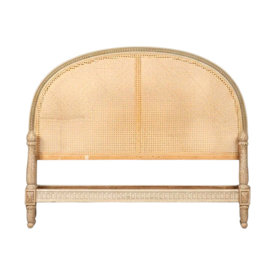 Louis XV1 Cane Double Bedhead and Base Late 19th Century