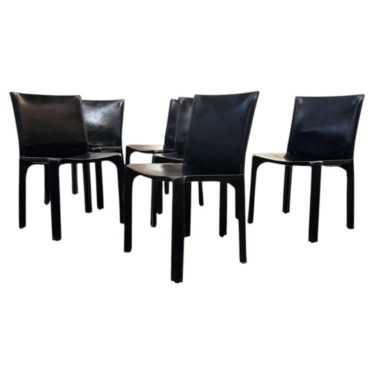 Set of Six CAB 412 Dining Chairs by Mario Bellini for Cassina