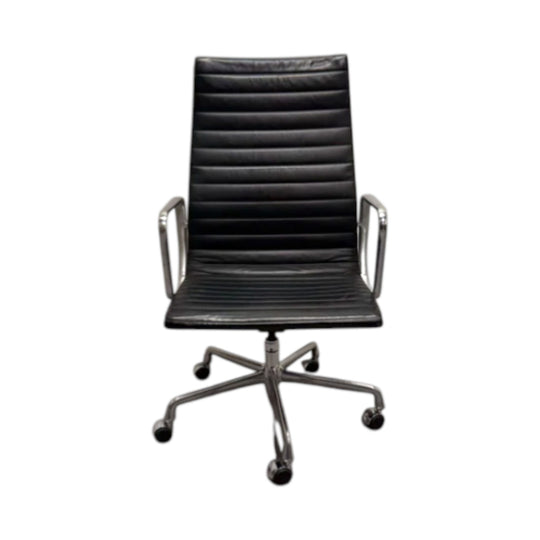 Eames Aluminum Group Executive Chair – High Back | Black Leather