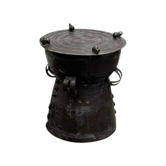 Bronze Javanese Raindrum with Elephant Relief