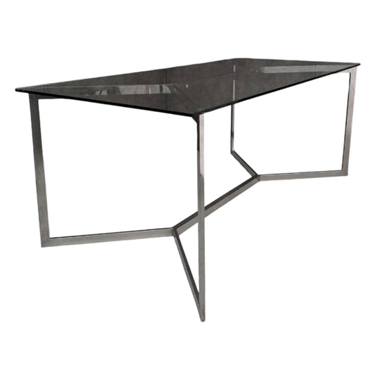 Chrome and Glass Dining Table In the Style of Paul Legeard France, Circa 1970s