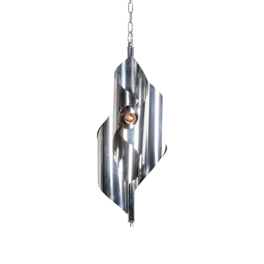 Chrome Plated Sculptural Pendant Maison Charles