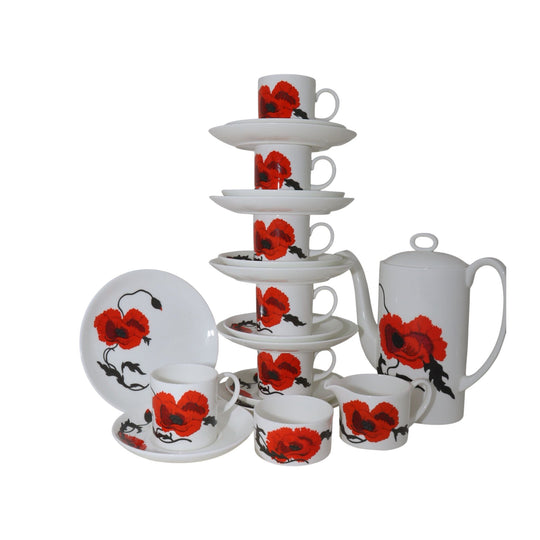 Susie Cooper coffee set Cornpoppy pattern