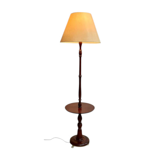 Vintage Turned Mahogany Floor Lamp With Table*