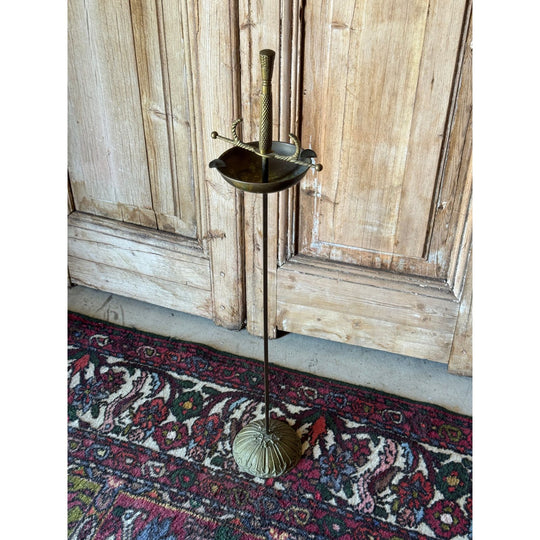 Vintage Brass Floor Standing Smoker’s Ashtray - Circa 1930s