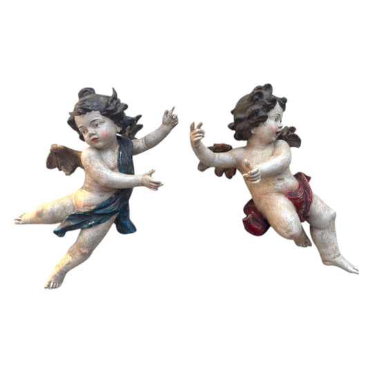 Pair of Antique Gesso Putti's