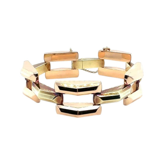 14ct two-tone gold vintage chunky bracelet