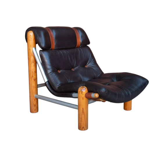 Robert Dunlop Studio Line Squatter’s Chair – Mid-Century Campaign Lounge Chair