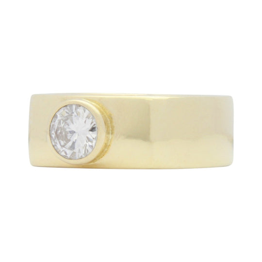 14kt Yellow Gold Square Shank Ring With Solitaire Diamond