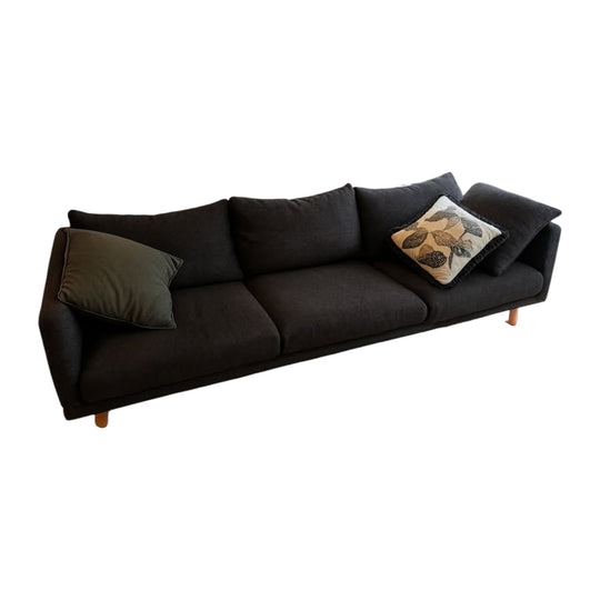 Cosh 3 Seater Sofa Charcoal Fabric Designer Lounge Modern Couch