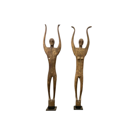 Hand Carved Wooden Fertility Statues From Borneo