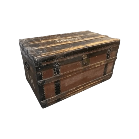 Leather & Timber strapped Travel Trunk