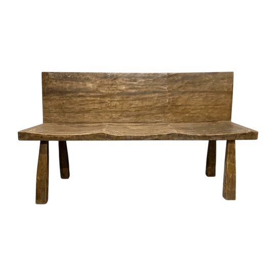 Teak Wavy One Of A Kind Bench Seat