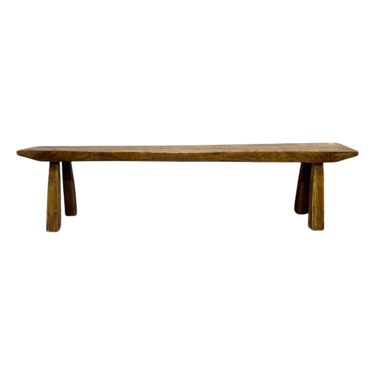 Organic Shaped Leg Hand Made Teak Benches