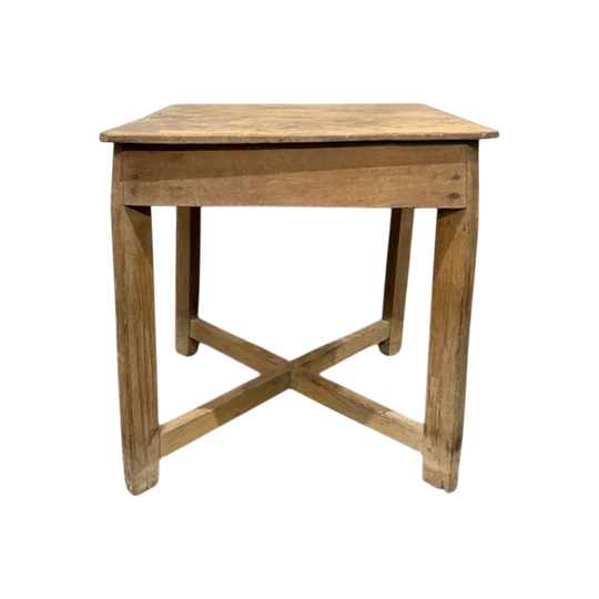 Aged Light Coloured Teak Side Table