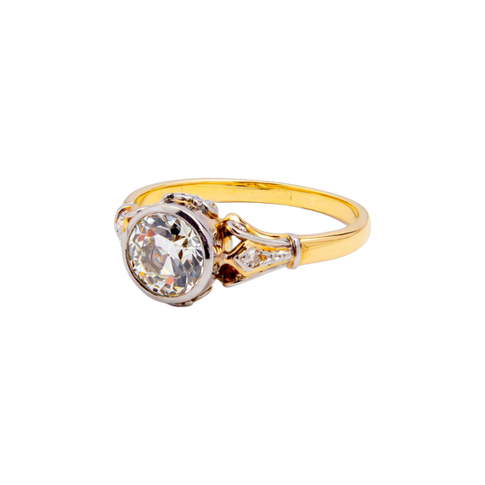 Art Deco Inspired 18kt Gold & Diamond Ring