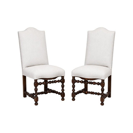 A Pair of French Louis XIII Walnut Side Chairs