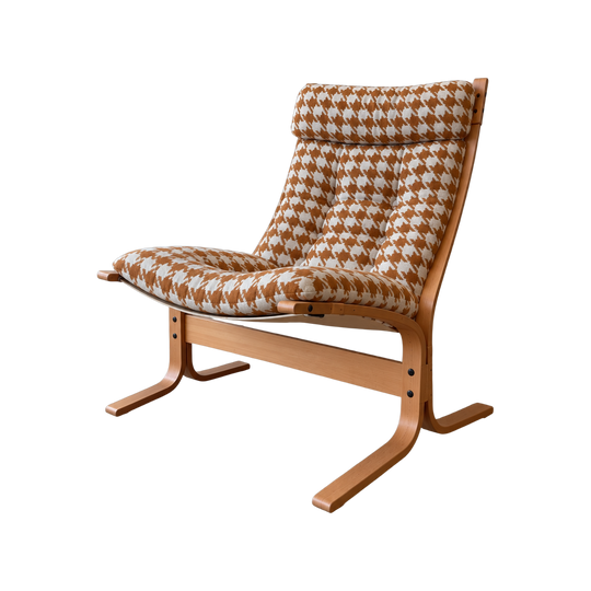 Vintage Ingmar Relling Lounge Chair – Custom Houndstooth | Made to Order