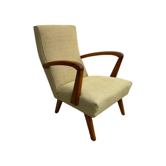 1950s Vintage Mid Century Reupholstered Armchair