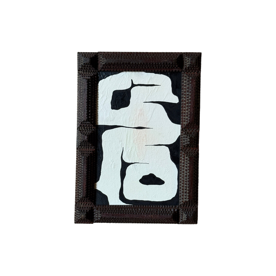 Vestigia Aquae - Original Artwork by Nicholas Bryan-Brown in Vintage Tramp Art Frame