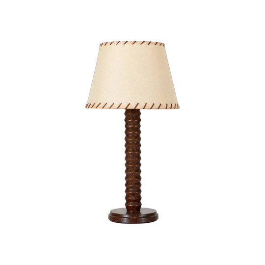 Brutalist Oak Turned Table Lamp