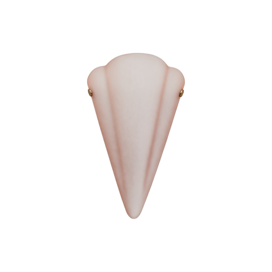 Art Deco Frosted Glass Sconce in Pink