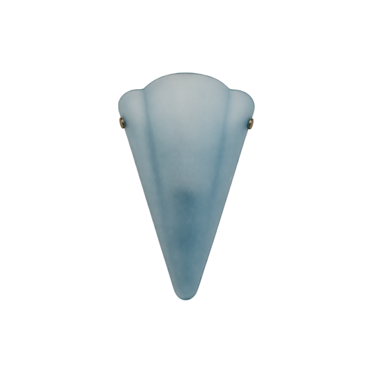 Art Deco Frosted Glass Sconce in Blue