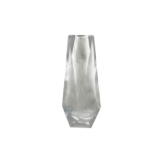 Vintage Sommerso Diamond Cut Vase in Smoky Grey