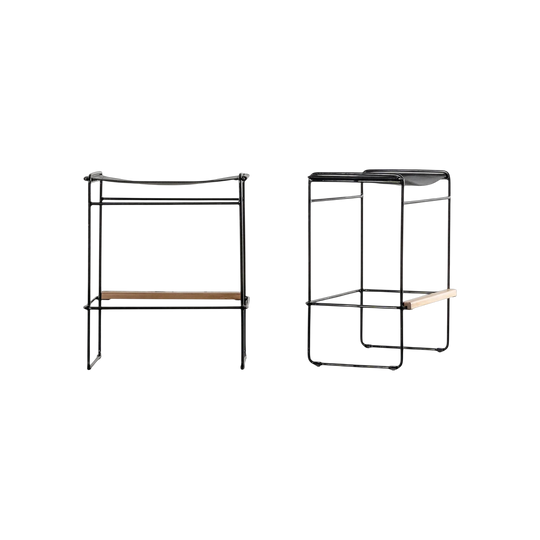 LIVING BY DESIGN | TARO BLACK LEATHER COUNTER STOOL