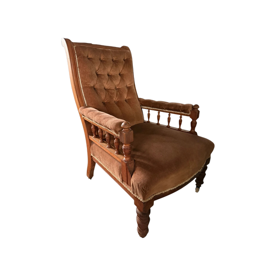 STUNNING Victorian Era Walnut Upholstered armchair!!