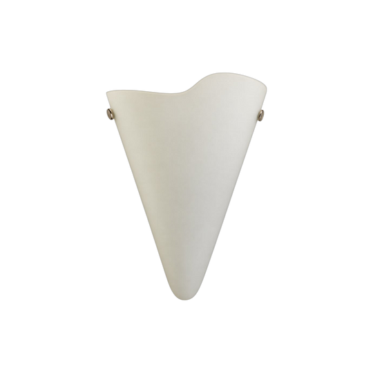 Art Deco Frosted Glass Sconce in White