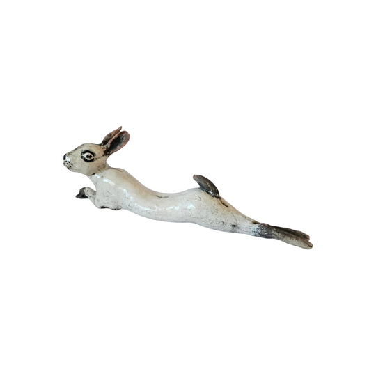 Rare Raku fired studio pottery sculpture of a Hare by Lawson E. Rudge