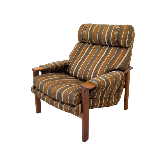 Rare Vintage Tessa T21 Armchair in Striped Woolen Upholstery