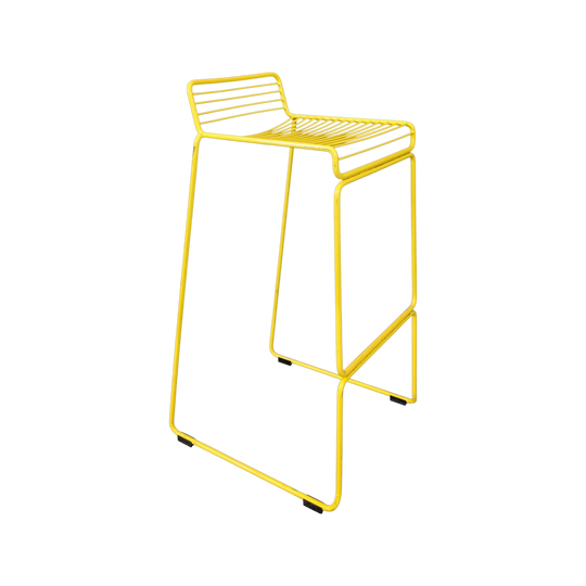 Yellow Steel High Bar Stool Aligned with the HAY Hee