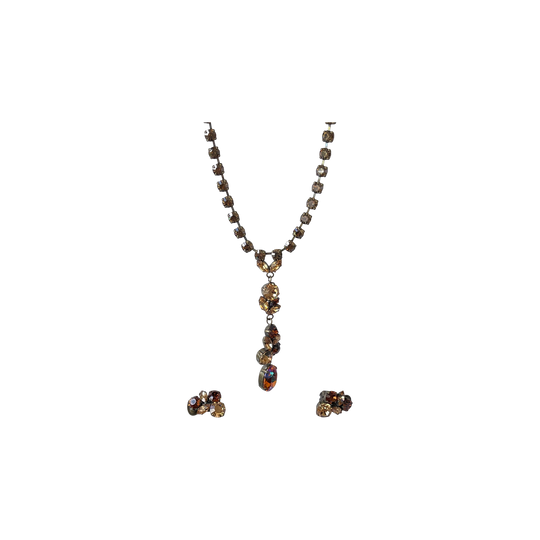 Amber necklace with earrings