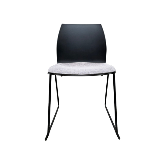 Kastel Kalea Chair – Black Shell, Grey Padded Seat, Sled Base
