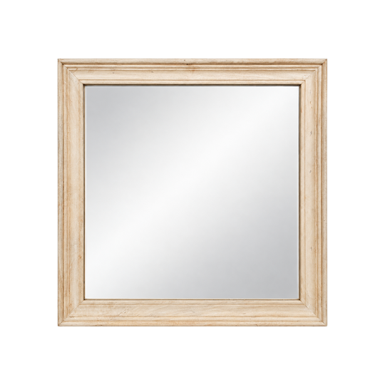 AMARA Indian Mango Wood Square Mirror Sandwash - Eco Village Collection