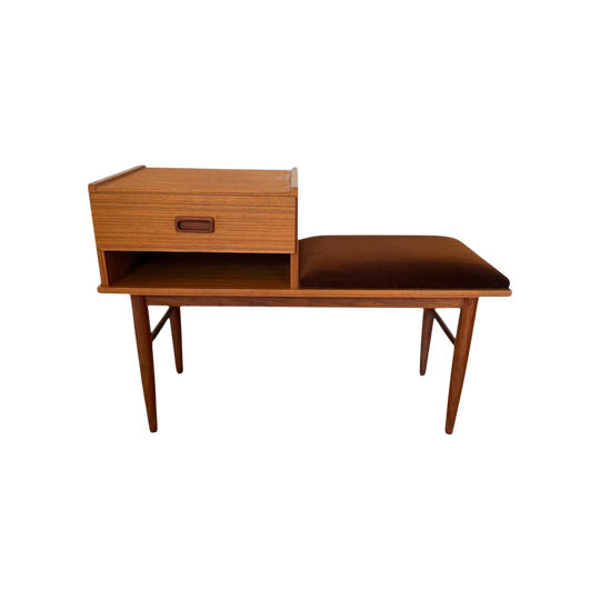 Mid Century Telephone Table / Hallway Table by Elite - Restored & Reupholstered