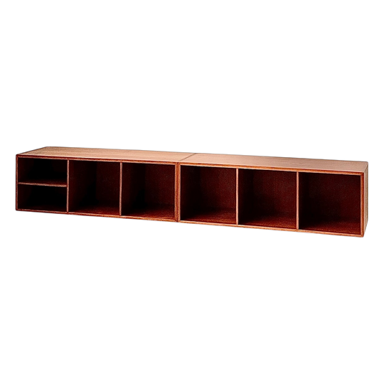 Two Section Danish Teak Wall Unit