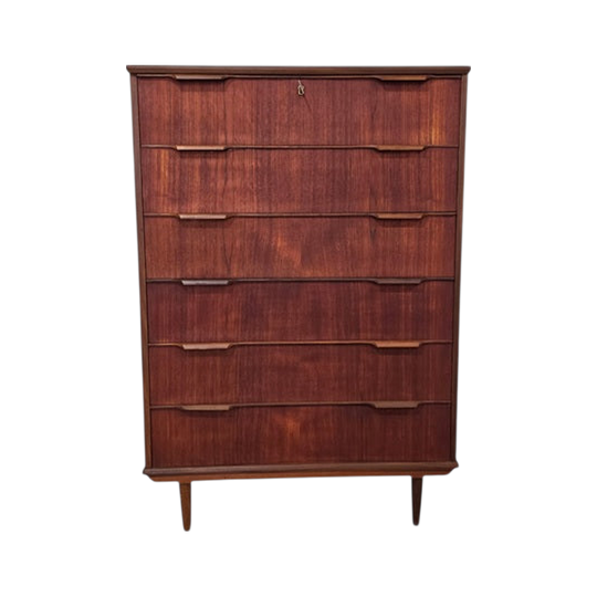 Mid-century chest of drawers in teak