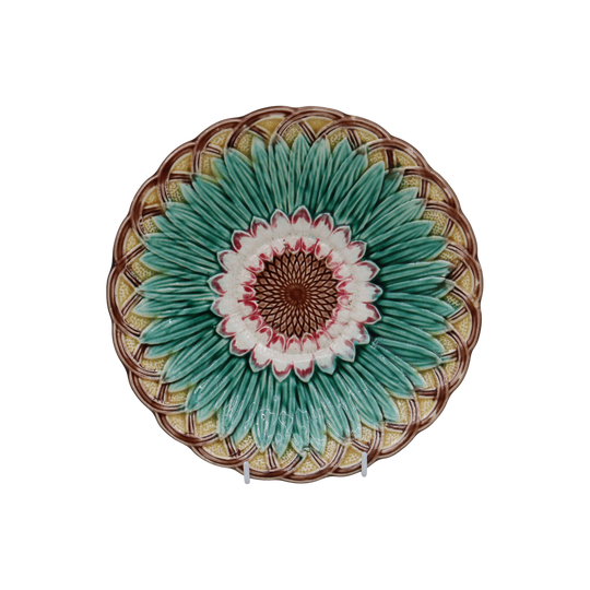 Majolica sunflower low comport