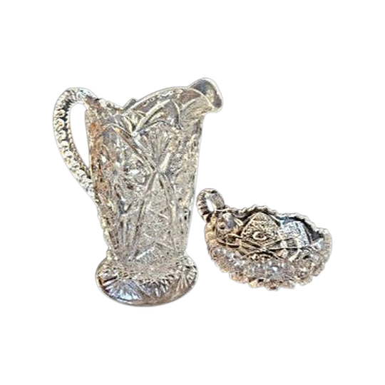 Vintage EAPG Imperial Ohio glass Pitcher Cosmos Hobstar La Rochelle 474 c.1920