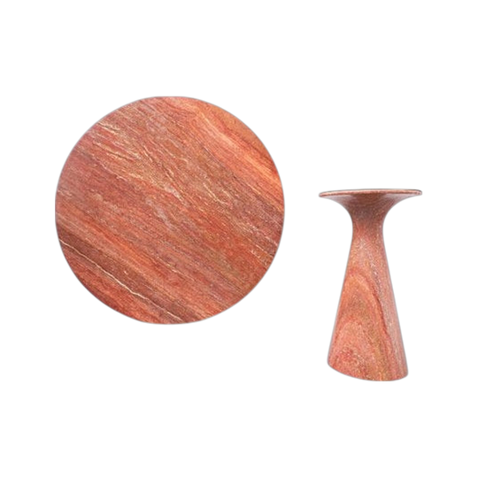 Red Travertine Dining Table by Angelo Mangiarotti, Italy, 1970s