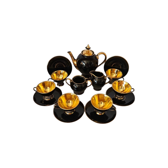 MCM Italian “Florentine” Studio Pottery 15 pcs Coffee Set c.1960