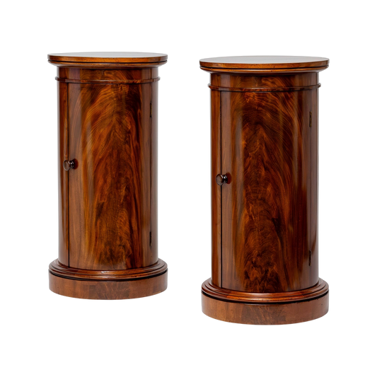 Pair of Irish Mahogany Pedestal Cabinets by Williams & Gibton