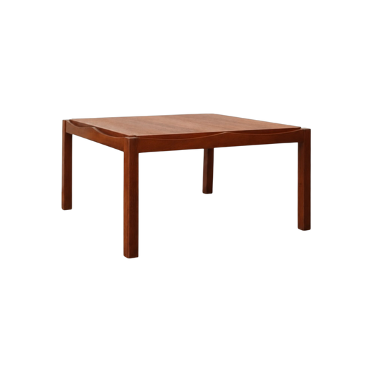 Mid-Century Square Coffee Table with Sculpted Wave Edges
