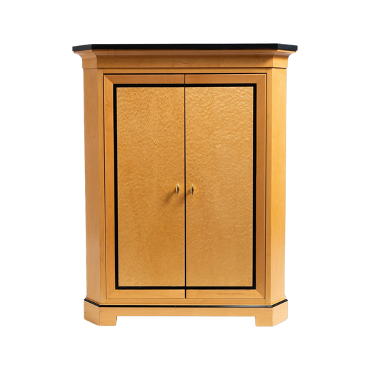 Art Deco Revival Cabinet, Bird's-Eye Maple, Late 20th Century