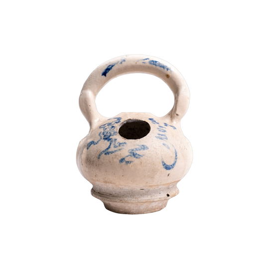 Vietnamese Pottery Lime Jar with Overhead Handle